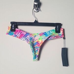 NWT Stone Cold Fox XS S Cheeky Thong Swim Bikini Bottom ColorFul Sexy Skimpy